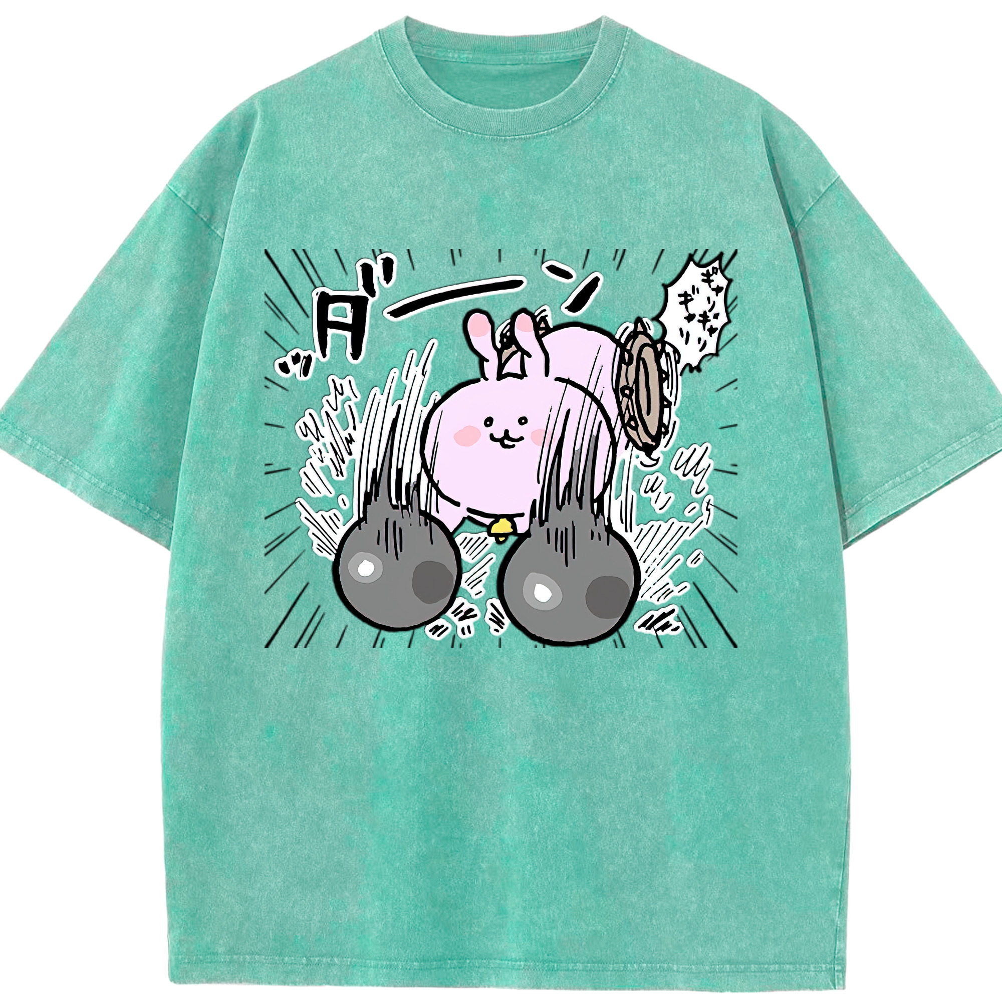 （画像用） ちいかわ うさぎ Chii-kawa usagi 綿100% ヴィンテージ風 半袖Tシャツ（フロントプリント）